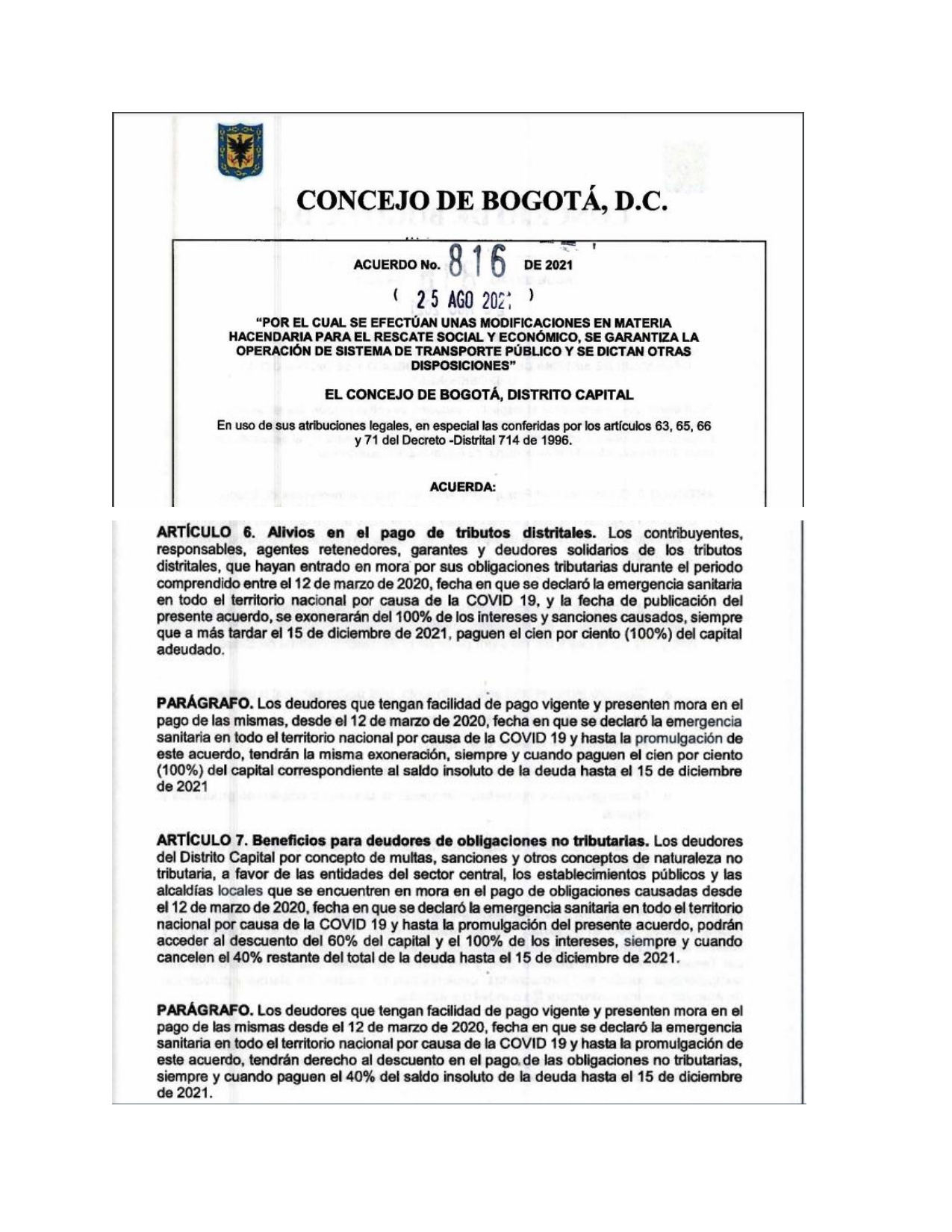 Tarifas y retención de ICA en Bogotá.